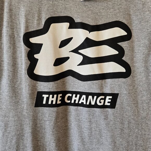 Houston White Be The Change Gray Men's Short Sleeve T-Shirt Tee Sz S - Picture 2 of 8